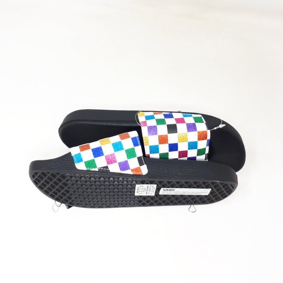 Vans Slide-On Glitter Rainbow Checkerboard Womens 8 Slipper Slip On Sandal Shoe - Picture 12 of 12